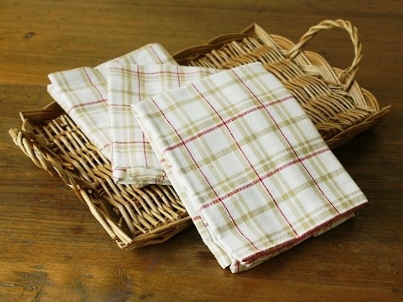 India made cotton cloth cotton decorative stripes Europe wind 28 white / red stripes and khaki * by actual users of praise! - อื่นๆ - ผ้าฝ้าย/ผ้าลินิน สีแดง