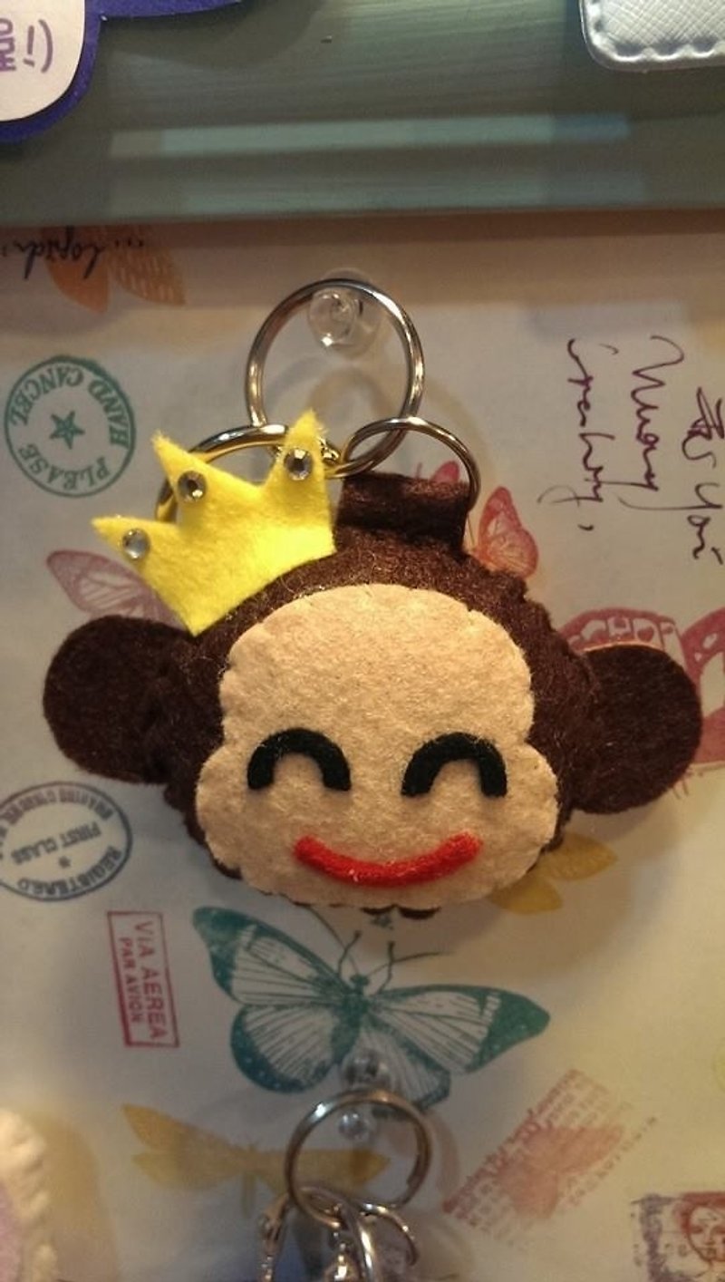 Tweeting key ring-monkey (soft pressure can make a sound) - Keychains - Other Materials Multicolor
