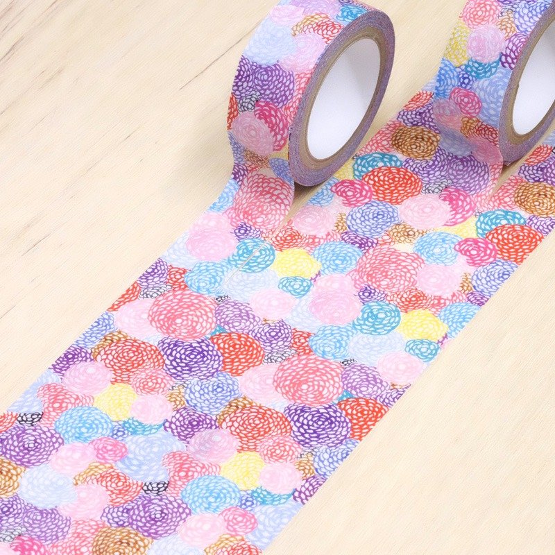 TAISO花兒朵朵紙膠帶 - 紙膠帶/和紙/PET - 紙 