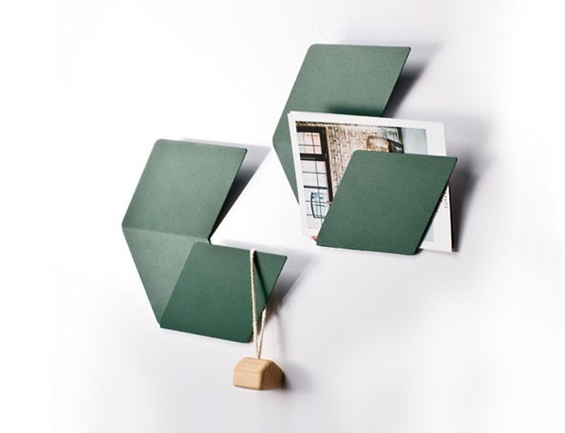 Fold & Plait Big Hexagon - Trompe l'oeil wall hanging (green) - Items for Display - Other Metals 