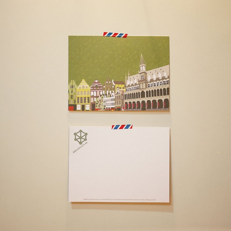 [Out. Go] postcards ◆ ◇ ◆ ◆ ◇ ◆ Brussels - การ์ด/โปสการ์ด - กระดาษ สีเขียว