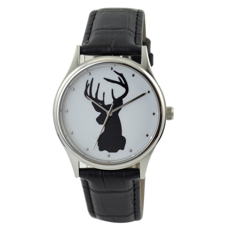 Reindeer head silhouette watches - นาฬิกาผู้หญิง - วัสดุอื่นๆ ขาว