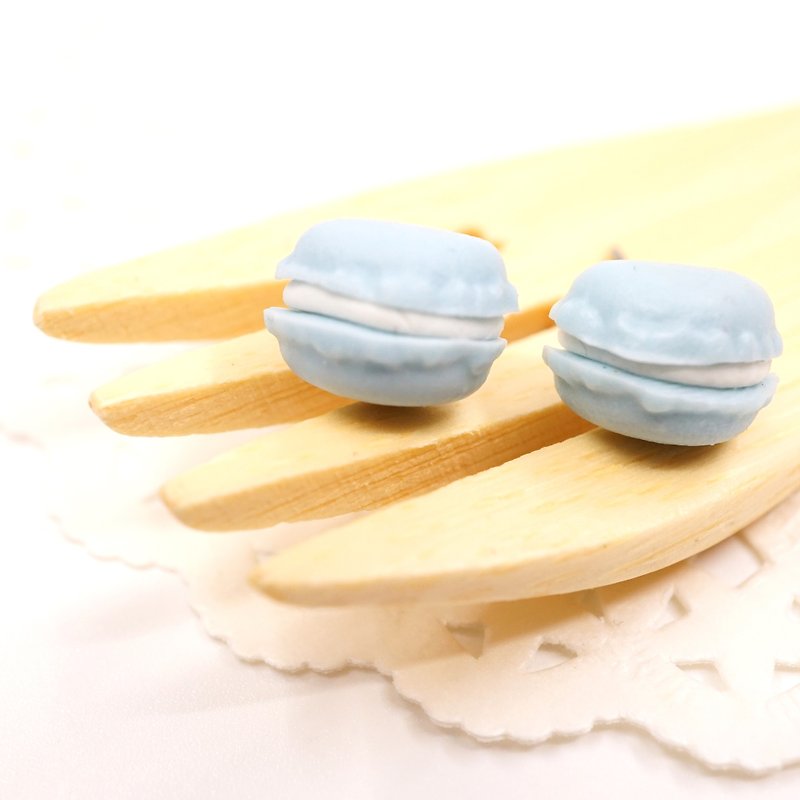 *Playful Design*  Mint Flavour Mini Macaron Earrings - Earrings & Clip-ons - Clay Blue