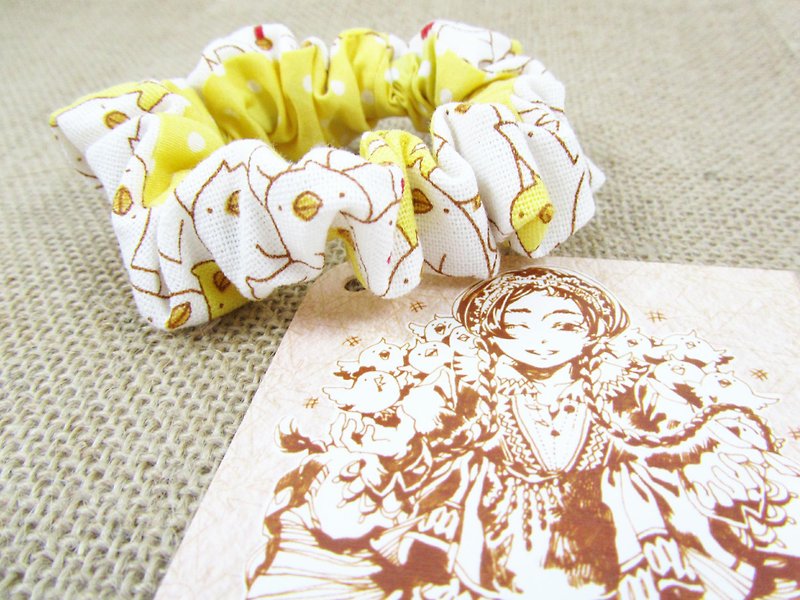 Phancy's Handmade Hair scrunchy / Hair tie [18-Brave the bright new world] - Hair Accessories - Other Materials Yellow
