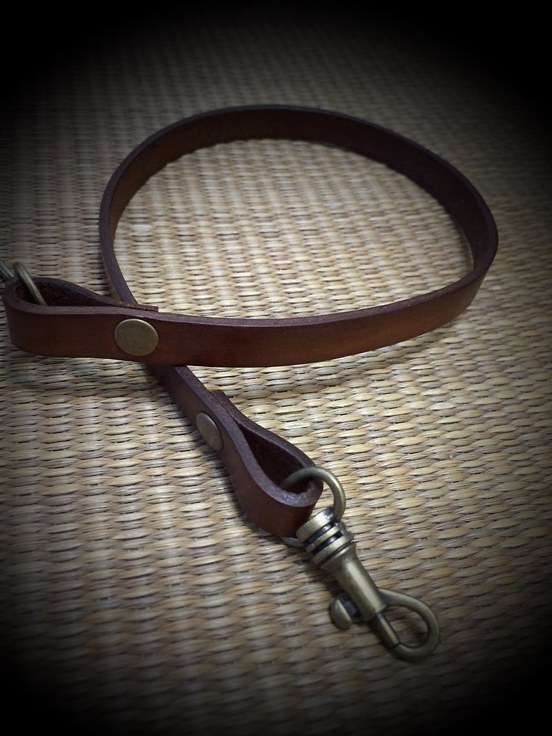 Accessories─Leather leather short strap (40 cm) - Other - Genuine Leather Brown