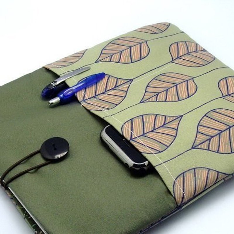 11" to 13" MacBook Pro case, MacBook Air cover, Surface RT Pro, Laptop, Custom tablet sleeve with 2 pockets PADDED (24) - Tablet & Laptop Cases - Cotton & Hemp Green