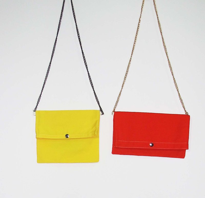 Wahr_ orange solid side backpack - Messenger Bags & Sling Bags - Other Materials 