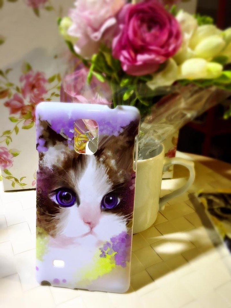 大衛畫貓_限量手機殼_花之戀一  iPhone i5.i6s,i6splus /Android Samsung三星, HTC, Sony 設計師款 手機殼/保護套/ 貓咪 貓 手機殼 - 手機殼/手機套 - 塑膠 黃色