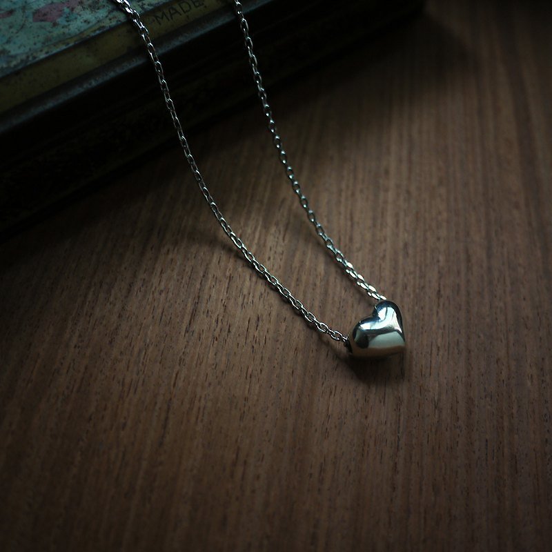 QQ Sweet Heart Necklace - Long Necklaces - Other Metals Silver
