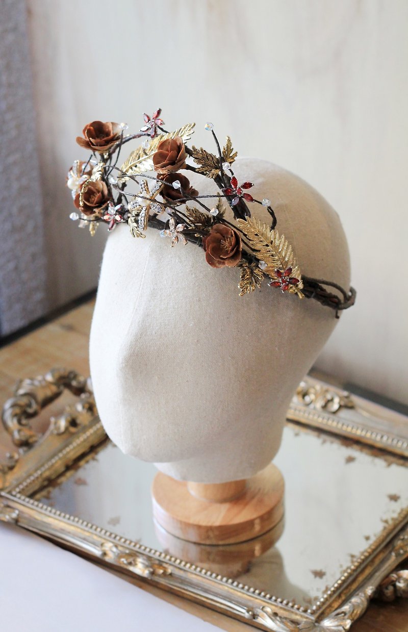 Metal jewelry bridal crown [series] Hair Accessories - เครื่องประดับผม - กระดาษ สีทอง