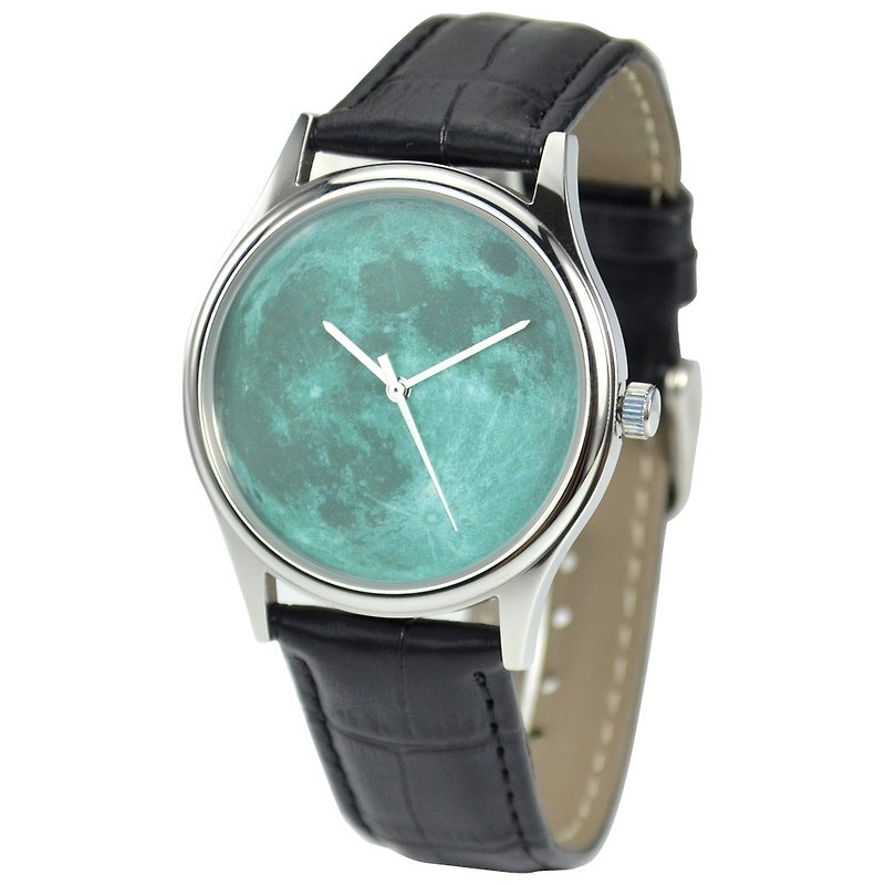 Moon Watch (Aquamarine) - Free shipping worldwide - นาฬิกาผู้หญิง - โลหะ สีเขียว
