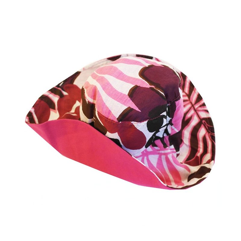 Boho Chic Style 淑女帽-粉紅色花卉 - 帽子 - 棉．麻 粉紅色
