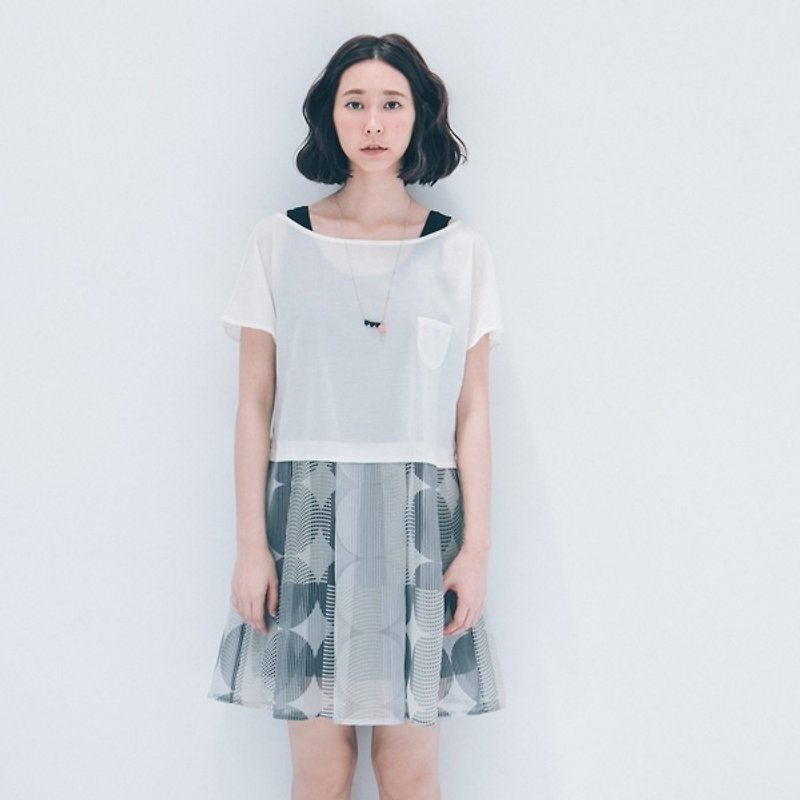 [Xu Xu children] leave two splicing Bubble Dress - gray - Women's Tops - Other Materials Gray
