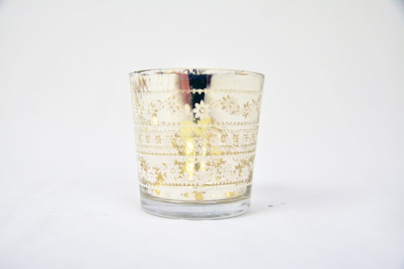 Recycled glass candlesticks serigraphy _ _ cup of fair trade - Candles & Candle Holders - Glass White