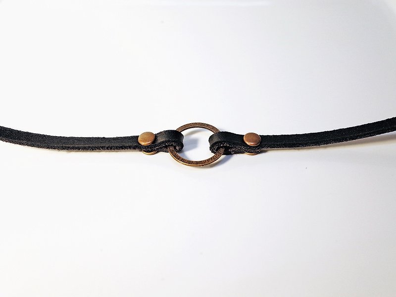 Leather Choker , Black Necklace - Necklaces - Genuine Leather Black
