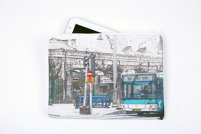 Jerusalem bus---tablet protective cover - Laptop Bags - Other Materials Multicolor