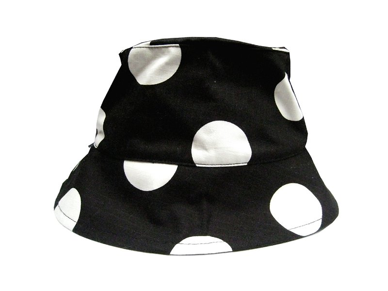 MaryWil野生帽子 - 黒の帽子白点（スポット供給） - 帽子 - その他の素材 ブラック