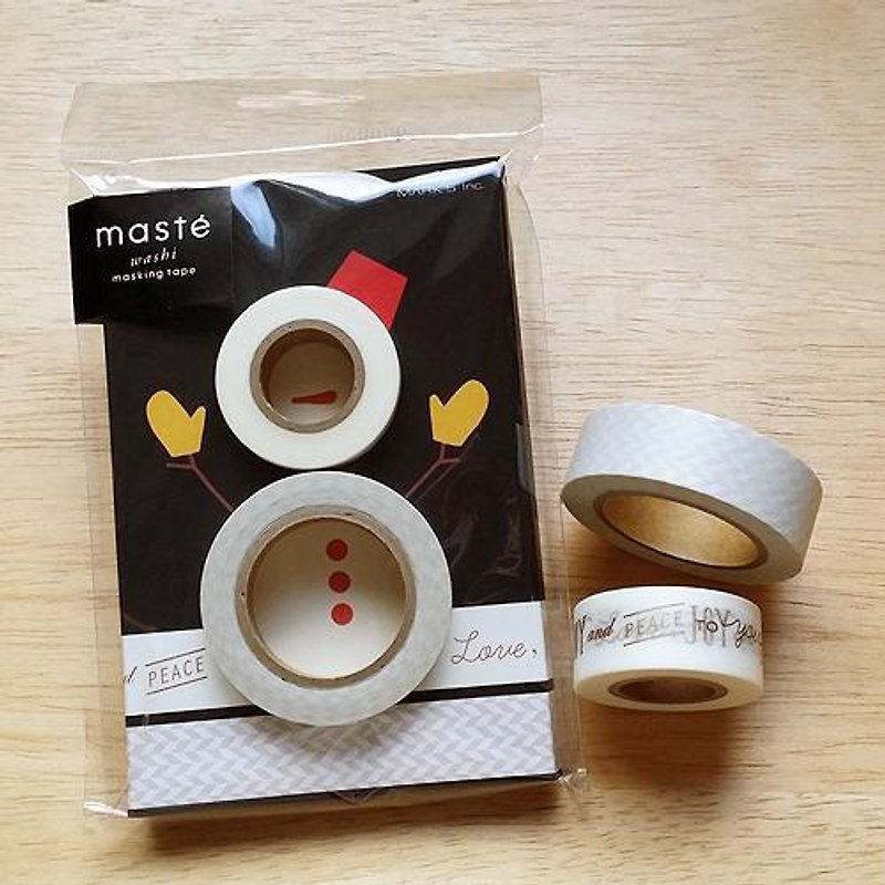 maste and paper tape Winter Xmas [2 into the group - Snowman (MST-MKT35-C)] - Washi Tape - Paper White
