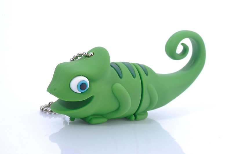 Chameleon-shaped flash drive 16GB - USB Flash Drives - Rubber Green