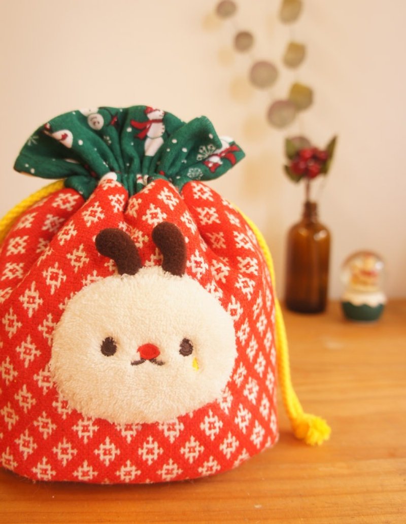 聖誕澎澎禮物包：帕帕款 - 水桶袋/索繩袋 - 其他材質 紅色
