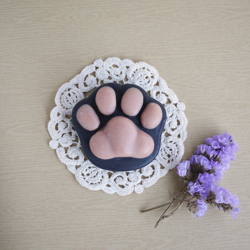 Bamboo Charcoal Cat Paw Soap (For Body) - Lilac+Lily - ครีมอาบน้ำ - พืช/ดอกไม้ ขาว