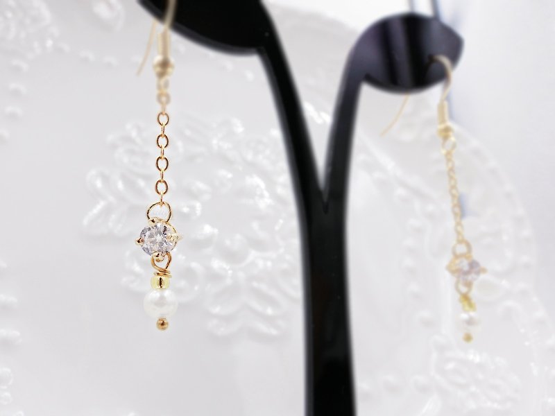 [Micro-Yang - micro-zircon inlaid] series of earrings - Earrings & Clip-ons - Gemstone Gold