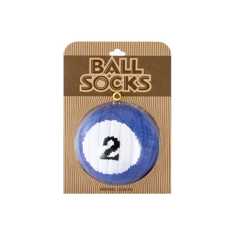 POOL BALL SOCKS 撞球襪2號球 - 襪子 - 棉．麻 藍色
