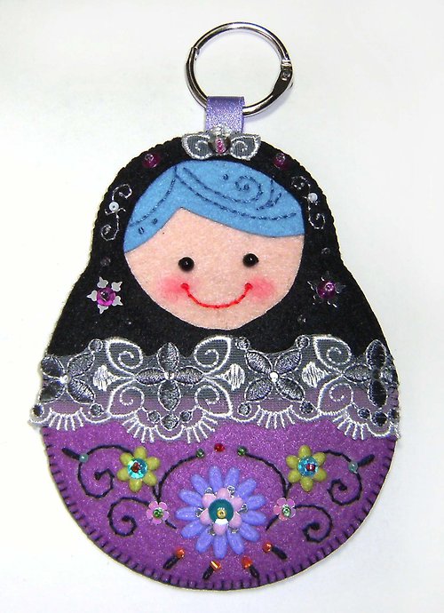 Julie Handmade 俄羅斯娃娃卡套-黑紫