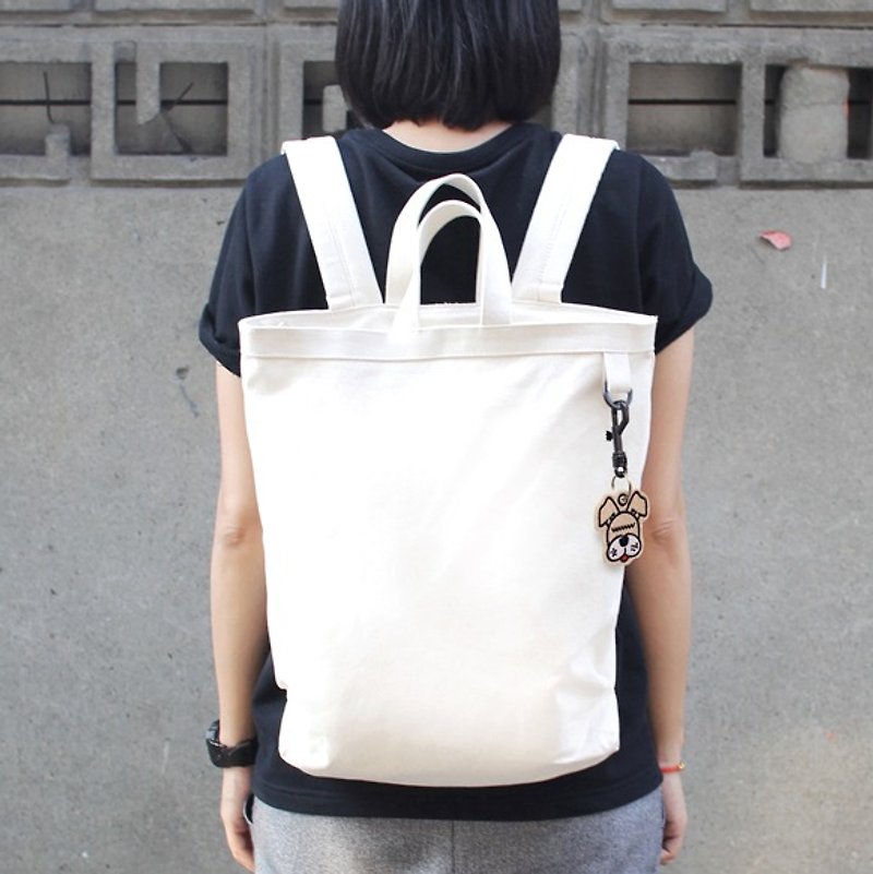 "H-ZOO" after paragraph Peibu mobile dual shoulder backpack ver 3.0 - Backpacks - Other Materials White