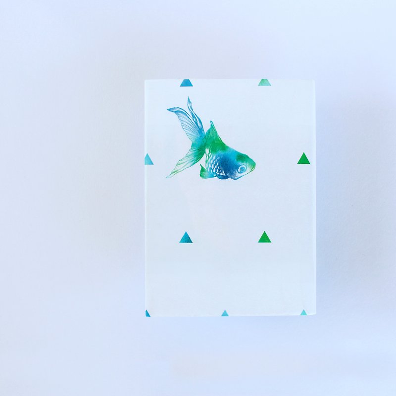 文庫本 金魚紙書套 藍綠 / book cover toto - 書套/書衣 - 紙 藍色