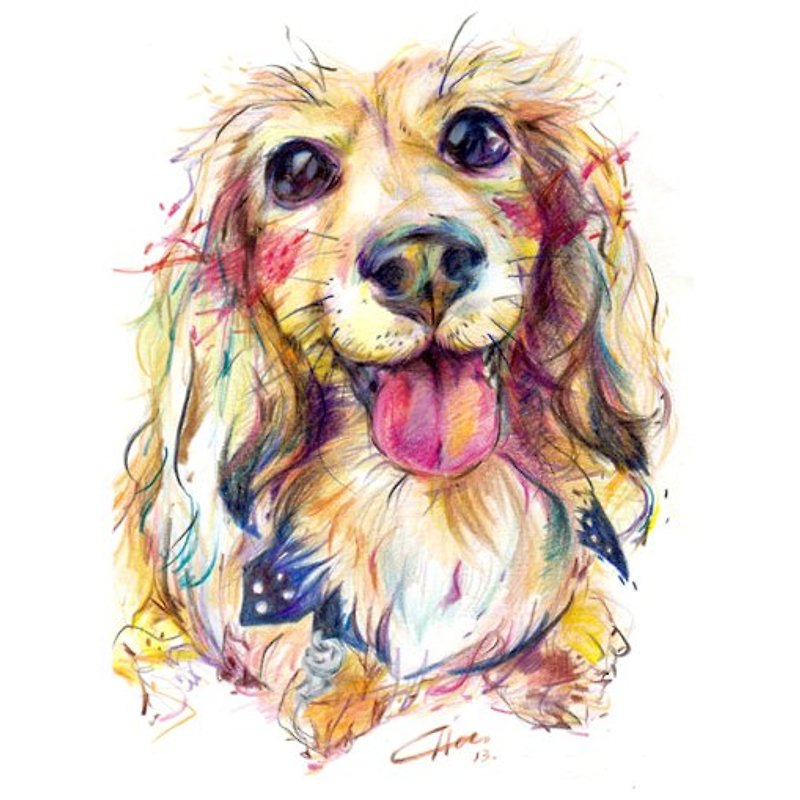 紙 似顏繪/客製畫像 多色 - Pet Portrait 寵物肖像畫  13x18cm  一隻一張  色鉛筆