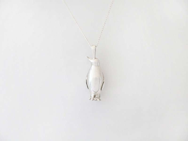 Charlene sterling silver hand-made -*Love the Earth Series - King Penguin Silver Necklace* - Necklaces - Other Metals 