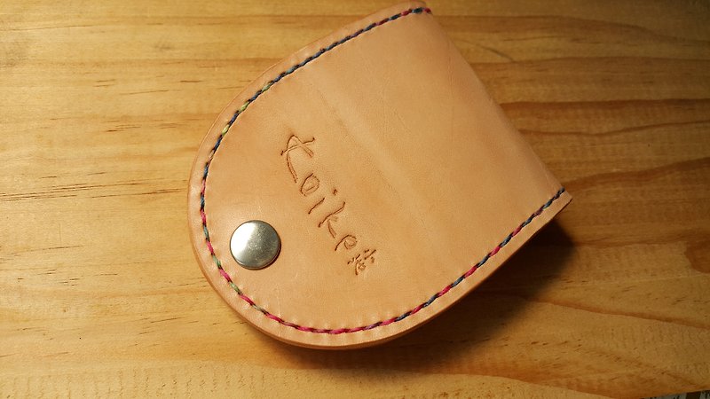[Koike Kain Office] Leather Coin Purse (Clip) / Bridge Printed Color Line / Handmade Leather / koike Exclusive Order - อื่นๆ - หนังแท้ 
