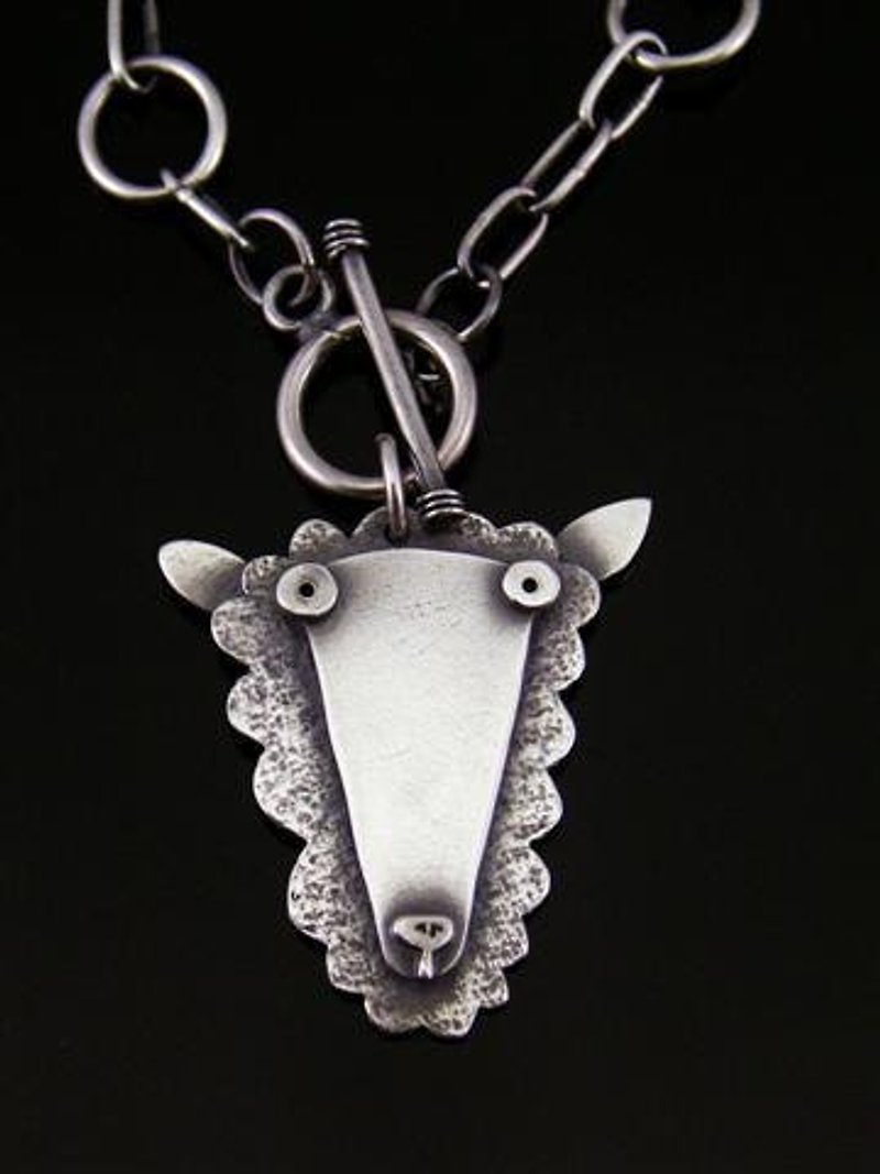 Ark Series---Animal Sheep Sterling Silver Necklace - สร้อยคอ - โลหะ 