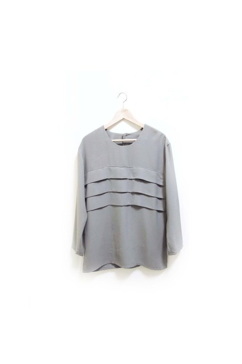 Other Materials Women's Shirts Multicolor - 【Wahr】銀灰層次長袖上衣