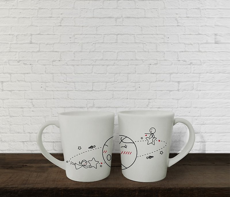 'You are my world' Boy Meets Girl couple mugs by Human Touch - Mugs - Clay White