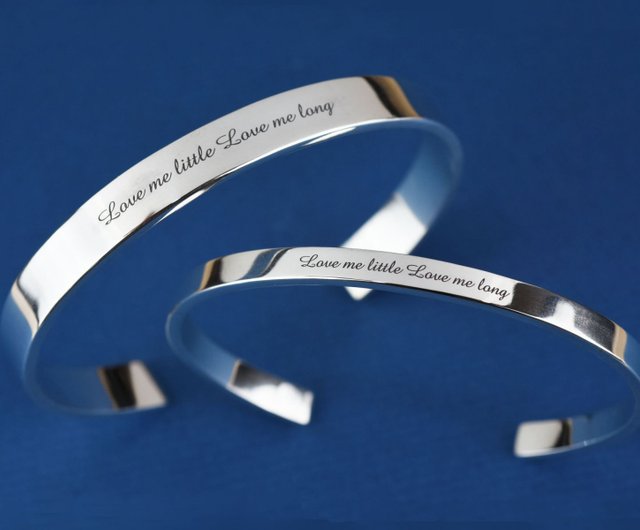 Customize】C style bangle, bracelet (engravable, silver) - C