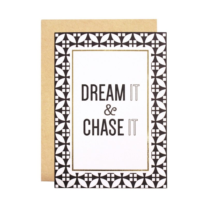 PASSHION系列 幸福小卡 - Dream it & Chase it - 卡片/明信片 - 紙 黑色