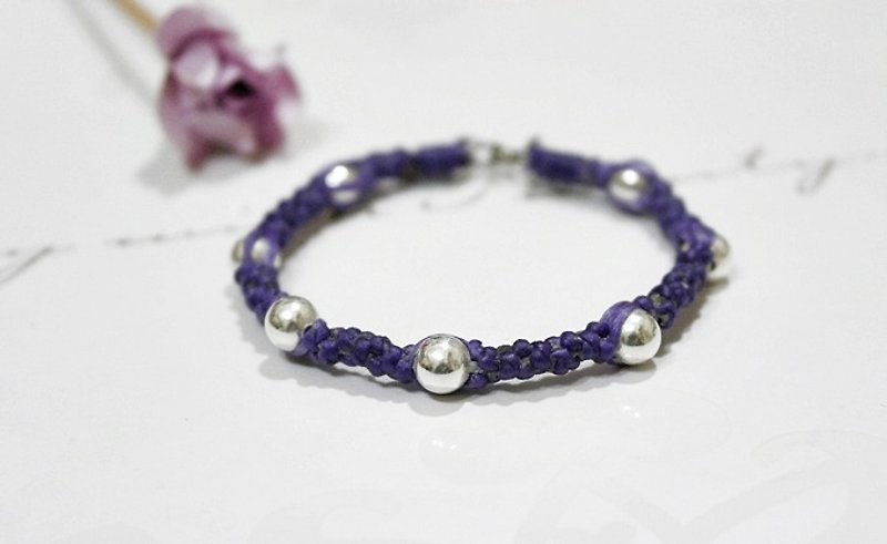 Thai silk jewelry wax line X _ purple color can be chosen ring // // - สร้อยข้อมือ - ขี้ผึ้ง สีม่วง