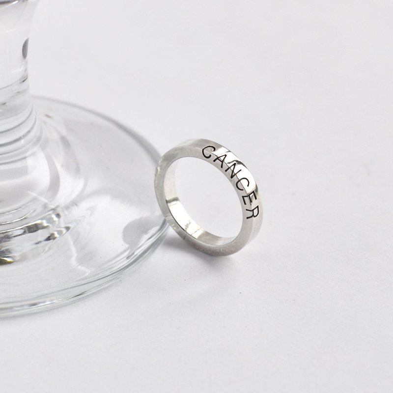 Customized classic lettering Silver Ring - General Rings - Other Metals Gray