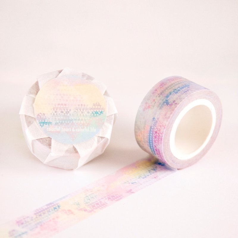 Washi Tape - Colorful Heart【Blue-violet】 - มาสกิ้งเทป - กระดาษ หลากหลายสี