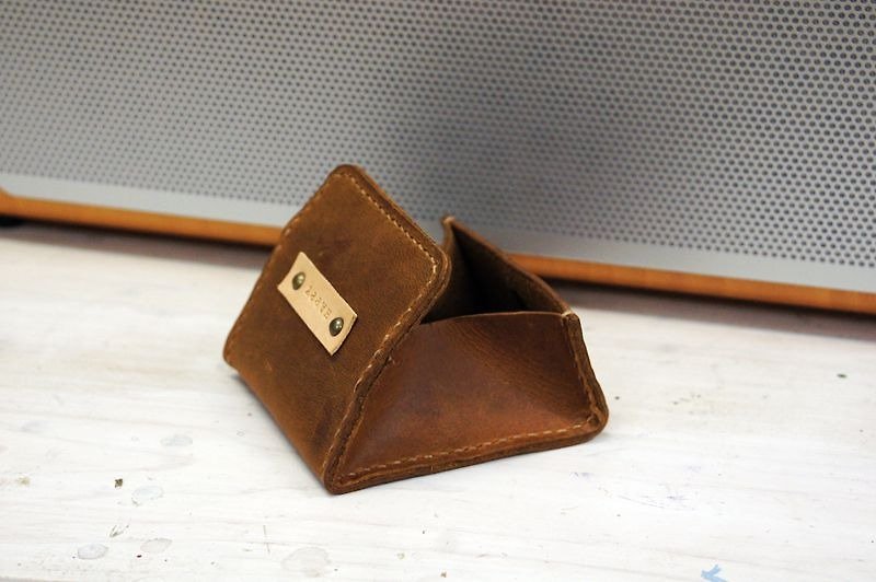 Exclusive three-dimensional square purse - กระเป๋าใส่เหรียญ - หนังแท้ 