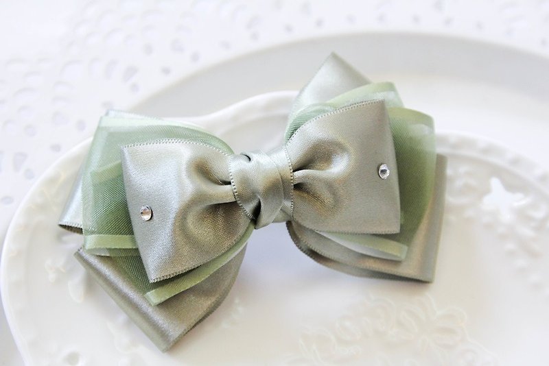 French apple green bow clip - Hair Accessories - Other Materials Green