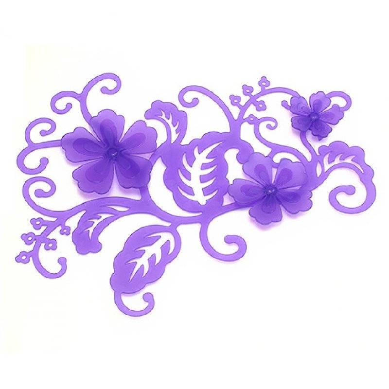 Peony wall decoration CLEAR PURPLE transparent purple - ตกแต่งผนัง - พลาสติก สีม่วง