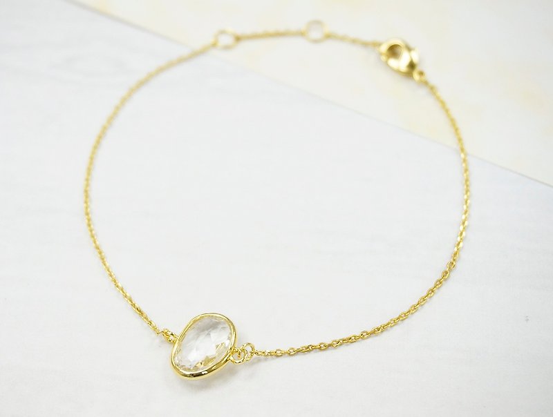 Edith & Jaz • Birthstone Collection - Crystal Topaz Bracelet (April) - Bracelets - Gemstone Transparent