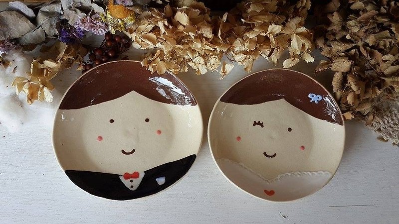 微笑婚禮對盤 - 花瓶/陶器 - 其他材質 咖啡色