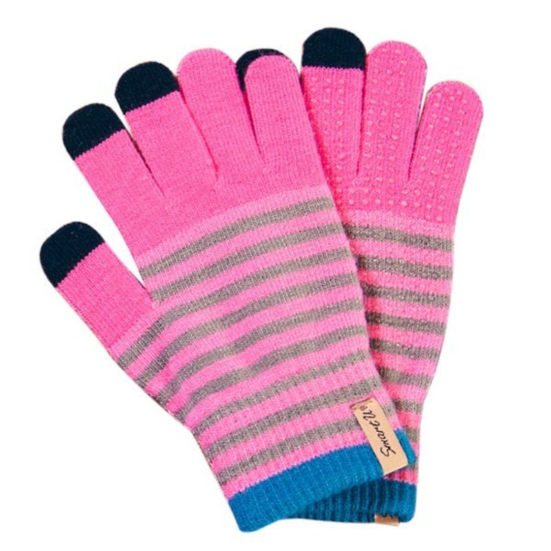 Touch gloves-horizontal strips - Other - Other Materials Pink