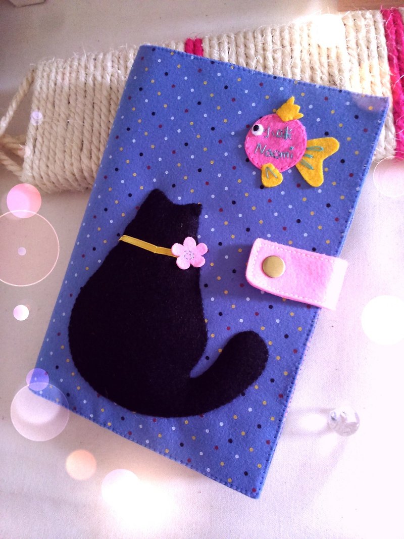Non-woven fabric~mother.baby handbook~black cat back - Other - Other Materials Multicolor