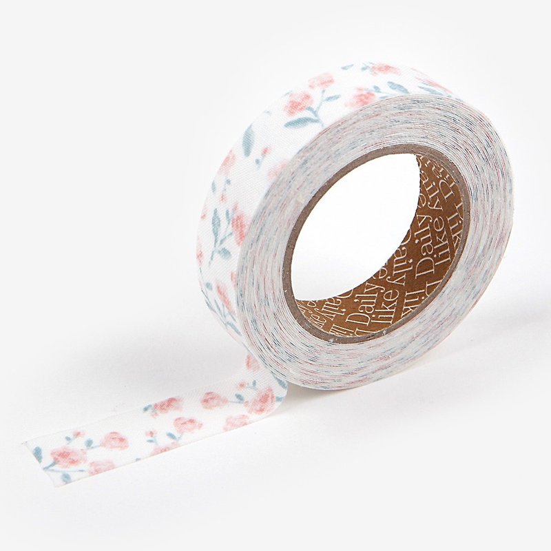 Dailylike single roll of cloth tape - cloth ribbon affixed to the handle - Rose Garden, E2D37585 - Washi Tape - Other Materials Pink