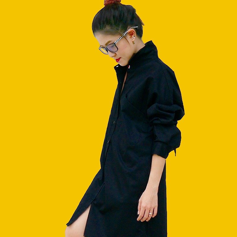 Oversize Shirts and Big Pockets - Women's Shirts - Other Materials Black